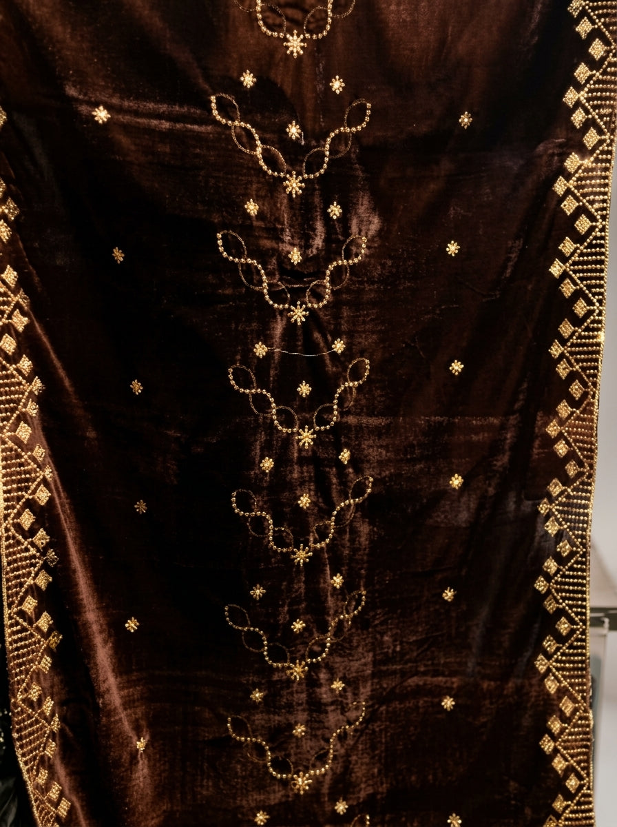 Premium Embroidered Velvet Shawl for Women – Winter Collection