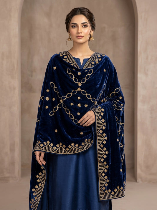 Premium Embroidered Velvet Shawl for Women – Winter Collection